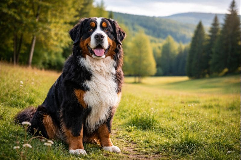 Bernese Mountain Dog in everyday life at home
