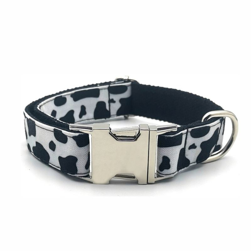 Personalised cow-pattern dog collar for big dogs - BigDog Accessories™