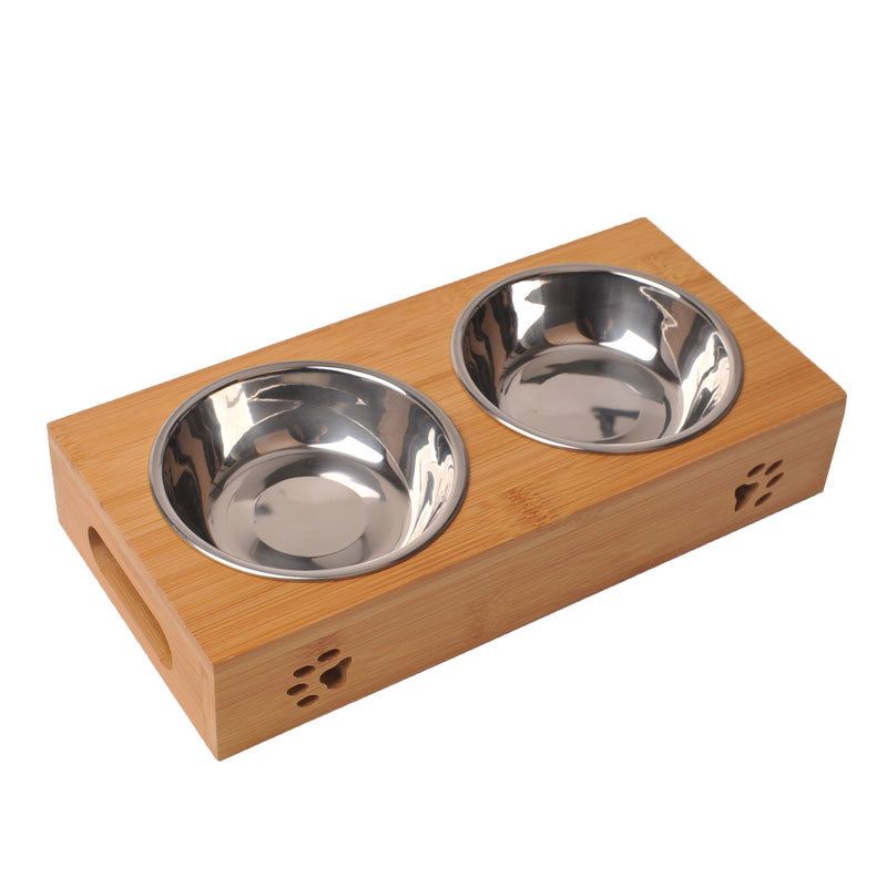 Raised wooden dog bowl for large dogs - BigDog Accessories™