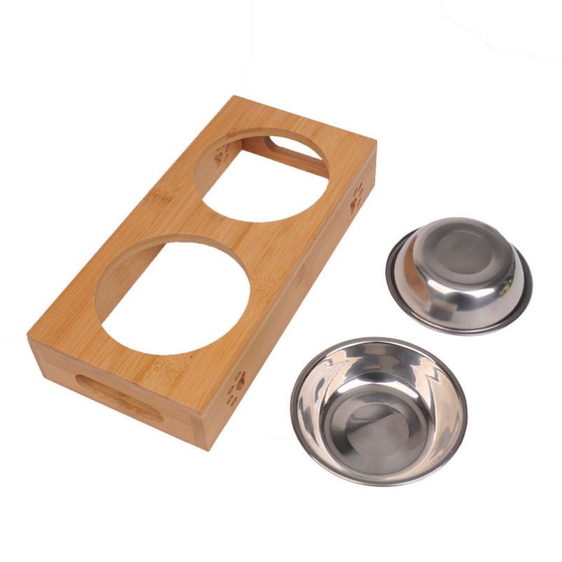 Raised wooden dog bowl for large dogs - BigDog Accessories™