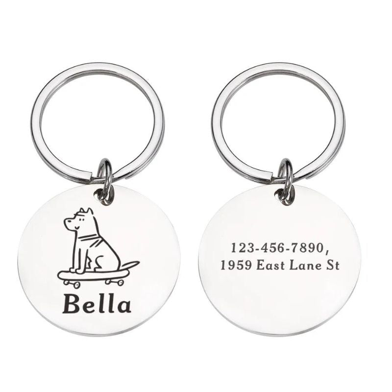 Skateboard Dog ID Tag for Big Dogs - BigDog Accessories™
